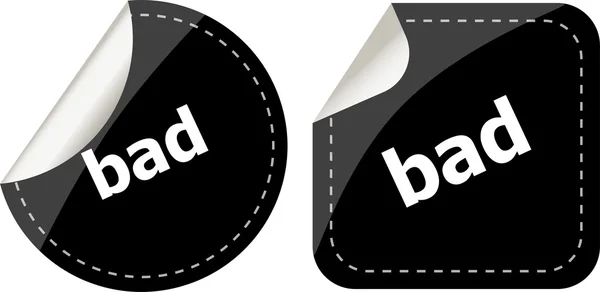 Bad word on black stickers button set, label — Stock Photo, Image