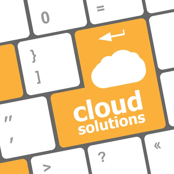 Konzept der Cloud-Lösung Wörter auf Taste der Tastatur — Stockfoto