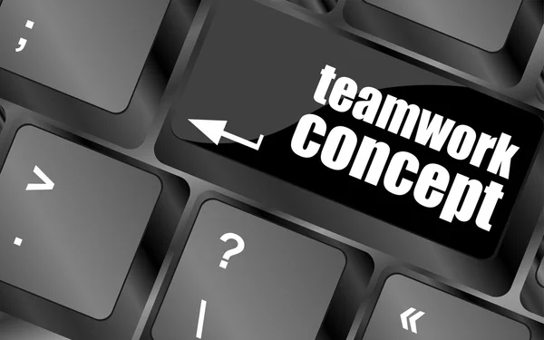Cloud icon with teamwork concept word on computer keyboard key — Stock Photo, Image