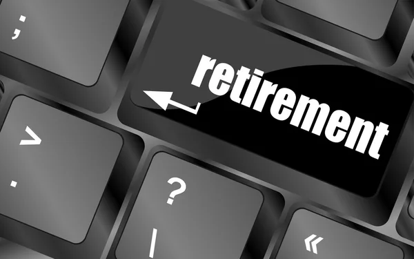 Pensionering för investeringskoncept med en knapp på tangentbordet — Stockfoto