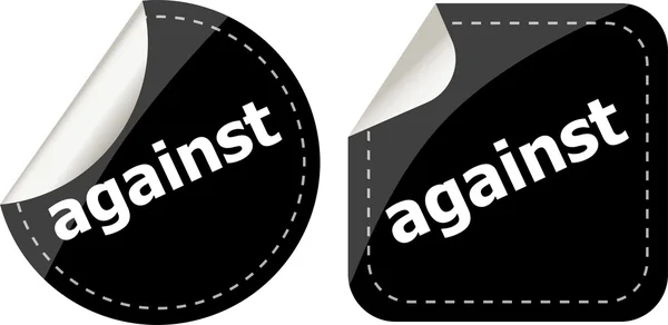 Against stickers set on white, icon button — Stock Photo, Image