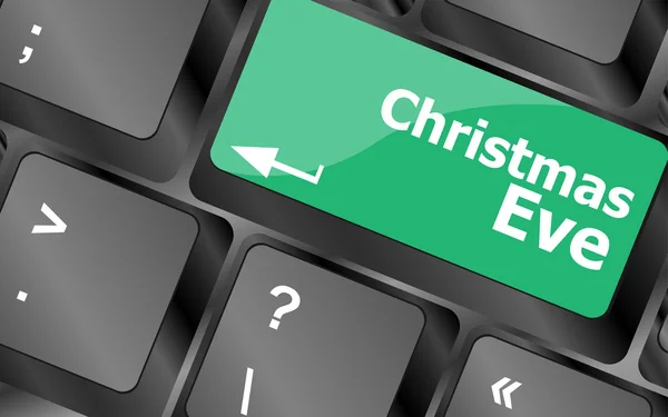 Przycisk wiadomość w Wigilię Bożego Narodzenia, klawiatura klawisz enter — Zdjęcie stockowe
