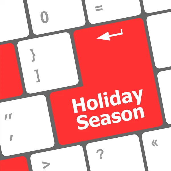 Tatil sezonu düğmesini modern internet bilgisayar klavye tuşu — Stok fotoğraf