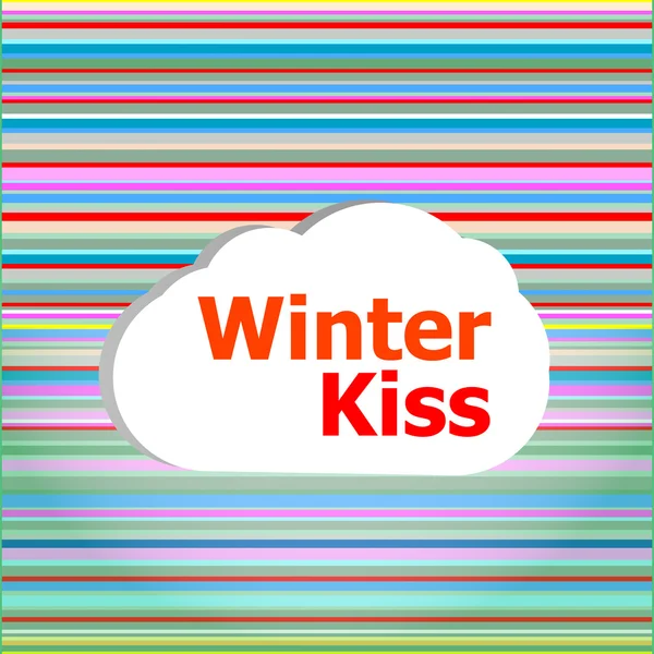 Seamless abstract pattern background with winter kiss words — Stock Photo, Image