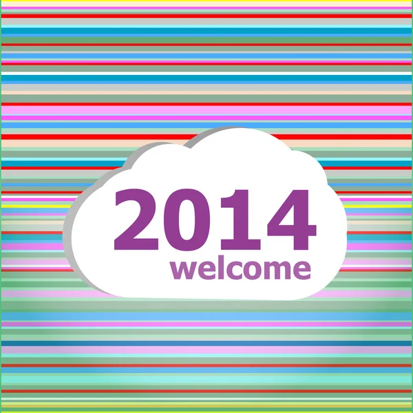 Fondo de patrón abstracto sin costuras con palabras de bienvenida 2014 — Foto de Stock