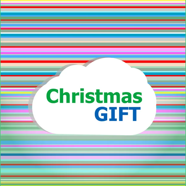 Tarjeta de invitación de Navidad, palabra de regalo de Navidad en la nube abstracta — Foto de Stock