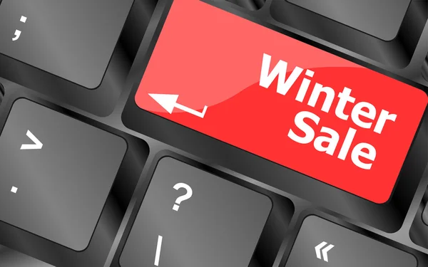 Winter sale on computer keyboard key button — Stock Photo, Image