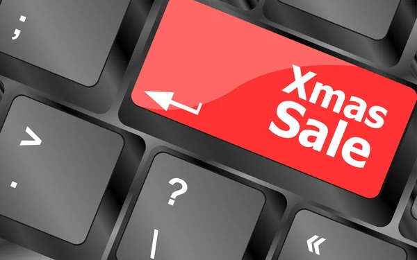 Computer keyboard with holiday key - xmas sale — Stock Photo, Image