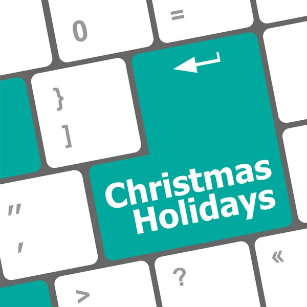 Clé clavier d'ordinateur avec Noël vacances mots — Photo