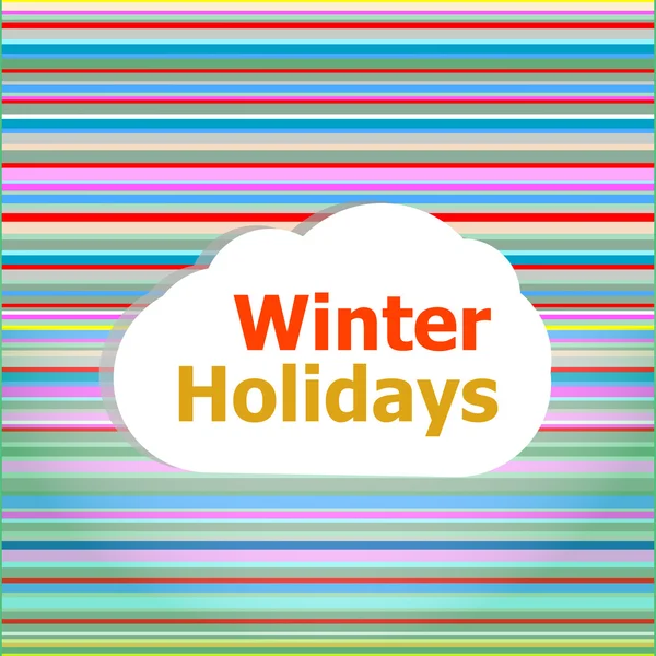 Invitation card, winter holidays word on abstract cloud — Stock Photo, Image