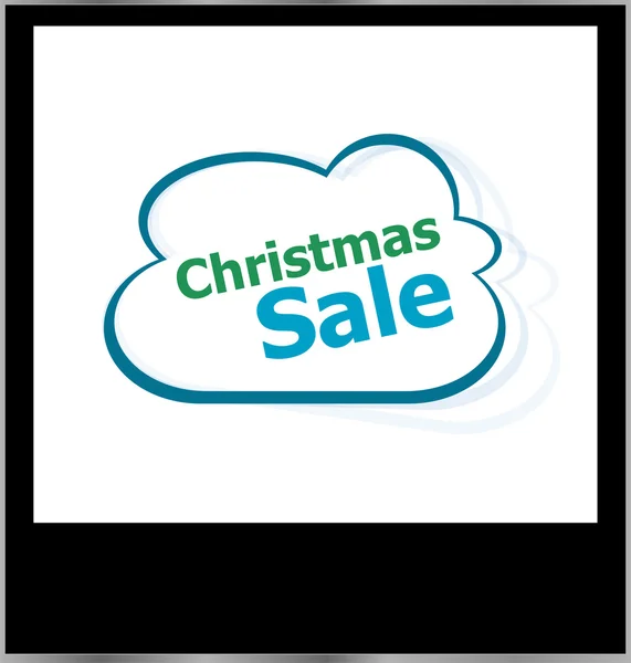 Christmas sale word cloud on photo frame, isolated — Stock Photo, Image