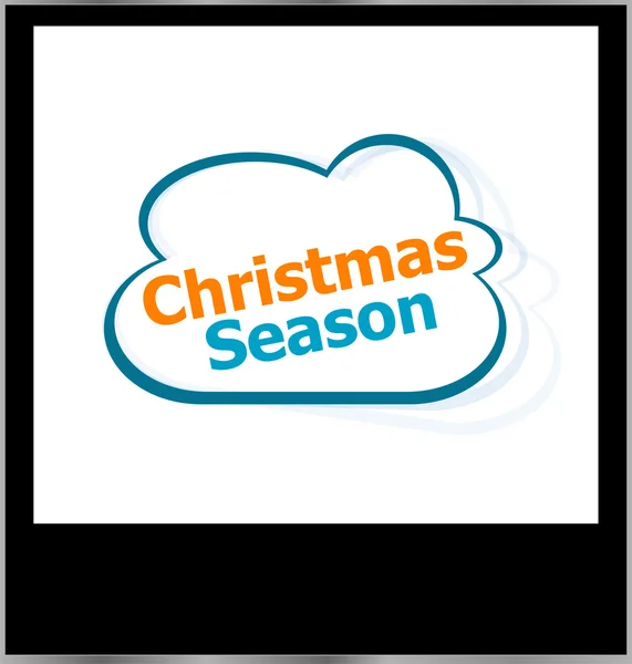 Navidad temporada palabra nube en marco de foto, aislado — Foto de Stock