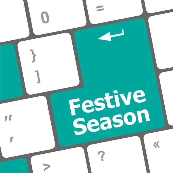 Touche de saison festive sur la touche clavier moderne de l'ordinateur Internet — Photo