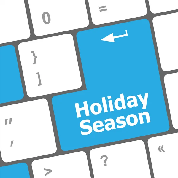 Tatil sezonu düğmesini modern internet bilgisayar klavye tuşu — Stok fotoğraf