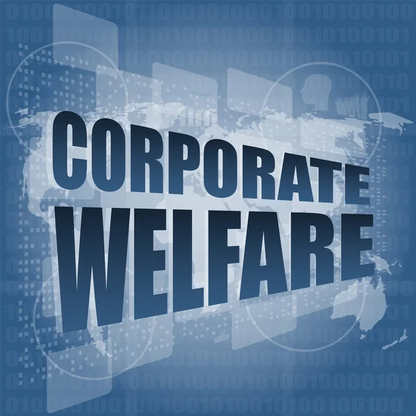 Corporate welfare word on business digital screen — Stock Photo, Image