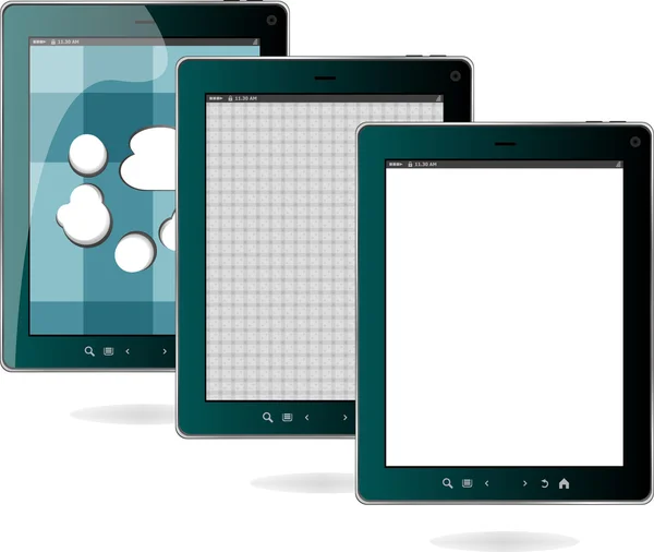 Set tablet digitale isolato su bianco — Foto Stock