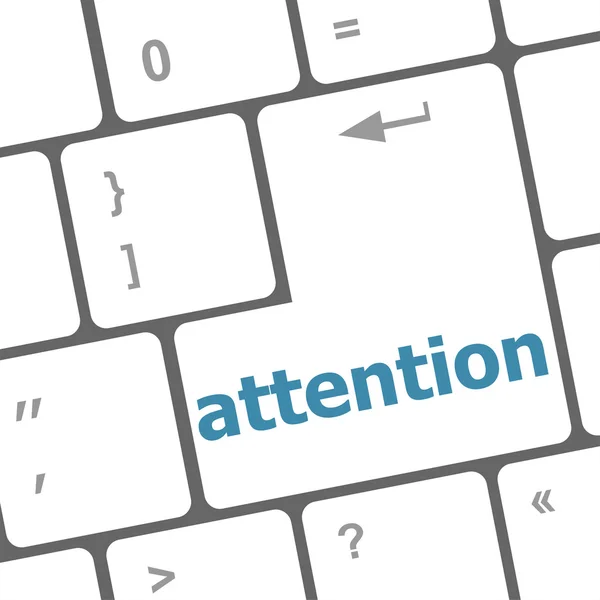 Clavier avec bouton Entrée, mot d'attention dessus — Photo