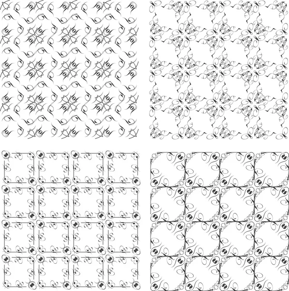 Geometric seamless patterns set, backgrounds collection — Stock Photo, Image