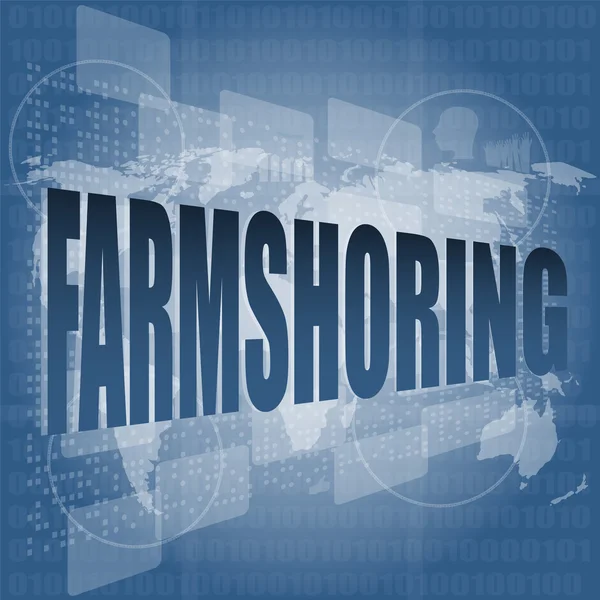 Farmshoring, interface hi technology, touch screen — Stock Photo, Image