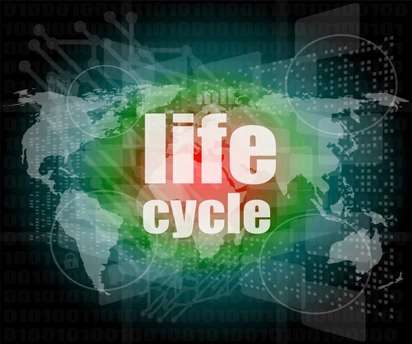 Life cycle words on digital touch screen — Stock Photo, Image