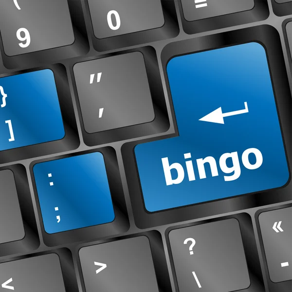 Кнопка бинго на клавиатуре компьютера — стоковое фото