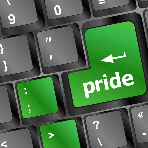 Pride button on computer keyboard pc key — Stock Photo, Image