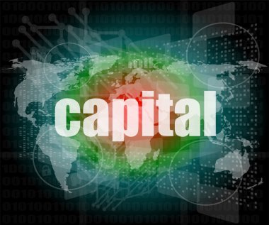 dokunmatik ekran arayüzü ile sermaye kelime