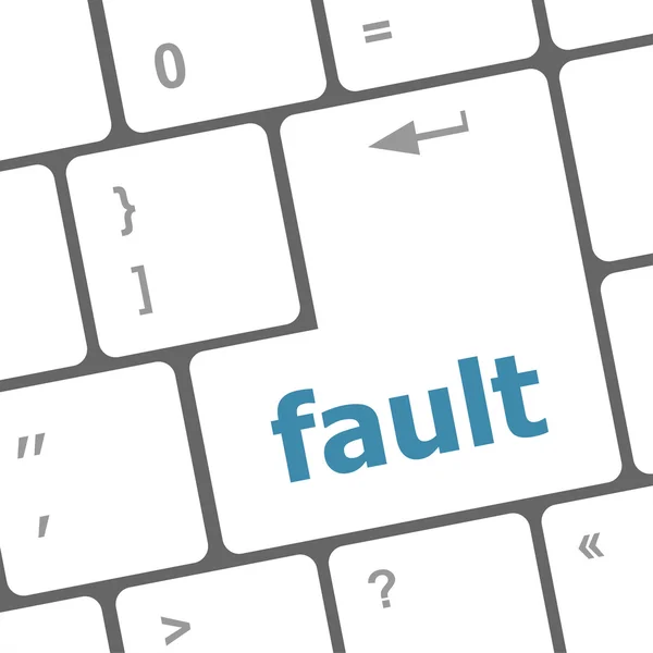 Fault button on computer pc keyboard key — Stock Photo, Image