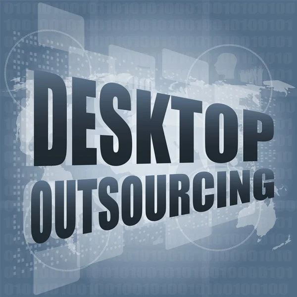 Parola di outsourcing del desktop sul touch screen digitale — Foto Stock