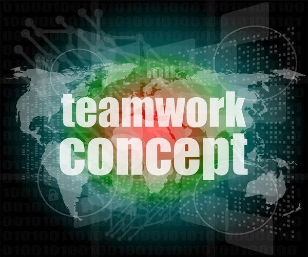 Teamwork concept - business growth on touch screen — Stock Photo, Image