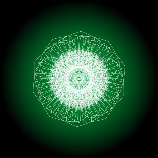 Yuvarlak yeşil mandala — Stok fotoğraf
