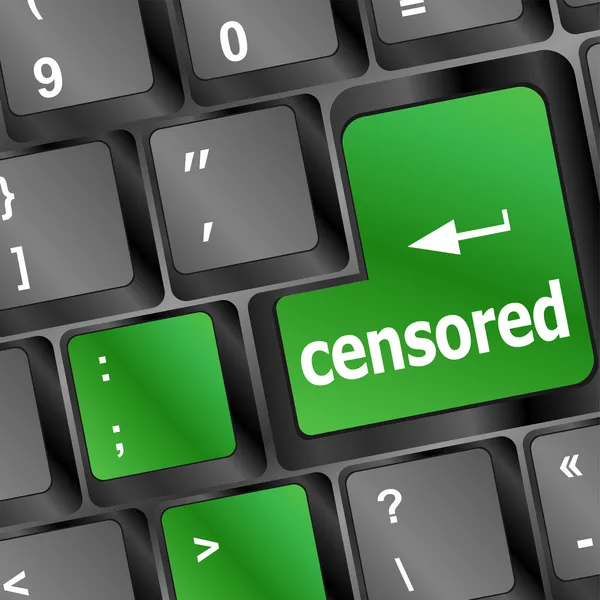 Censored word on computer keyboard pc key — Stock Photo, Image