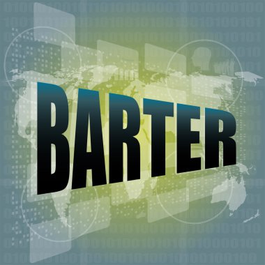 iş konsepti, takas dijital dokunmatik ekran arayüzü