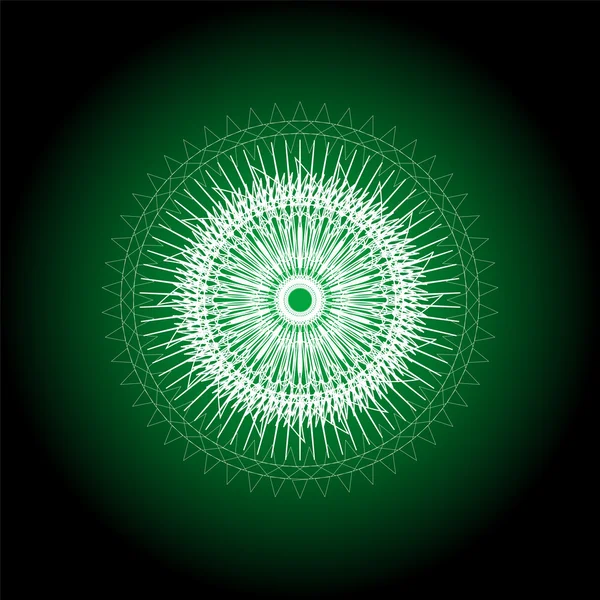 圆形绿色曼荼罗 — 图库照片