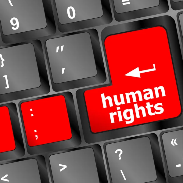 Human rights button on computer keyboard pc key — Stock Photo, Image