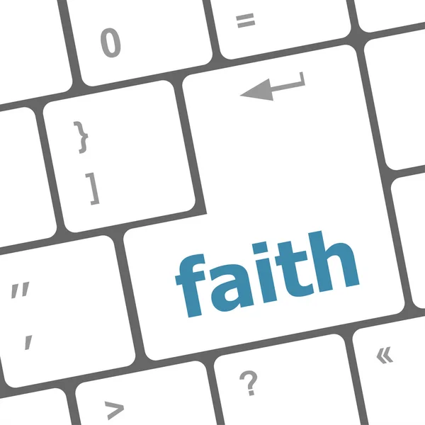 Faith button on computer pc keyboard key — Stock Photo, Image