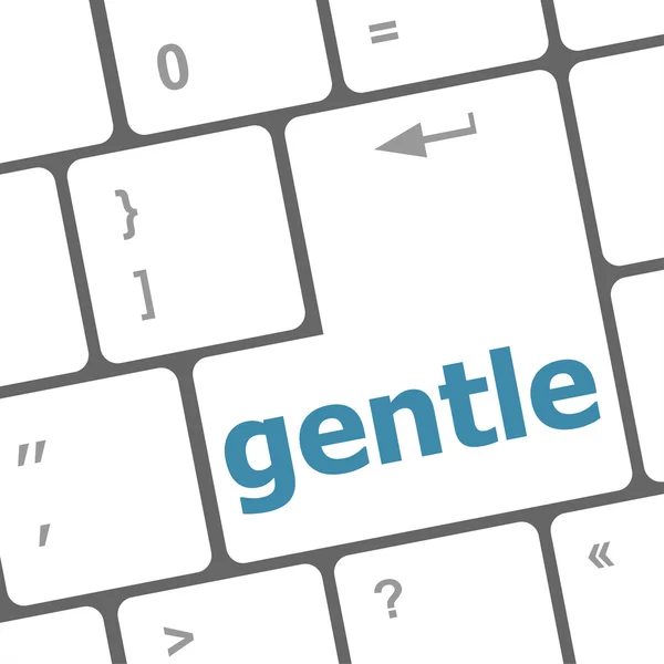 Gentle button on computer pc keyboard key — Stock Photo, Image