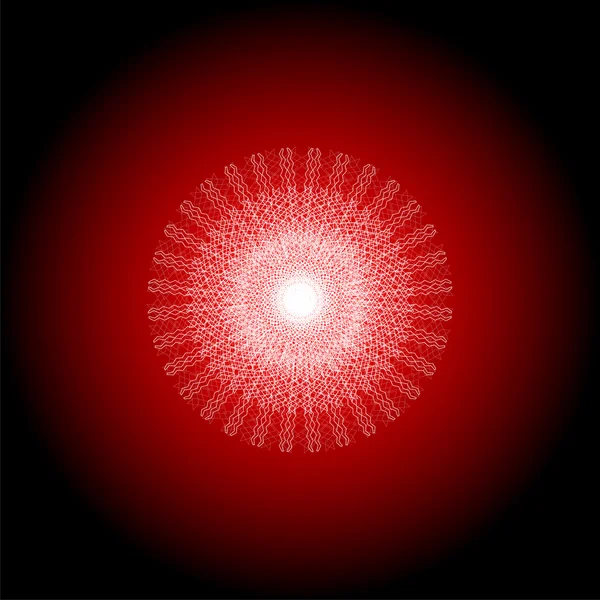 Piros mandala, fényes körkörös etnikai minta natív indiai dísz — Stock Fotó