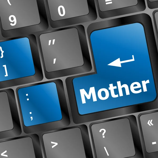 Клавиатура с материнским словом на кнопке компьютера — стоковое фото