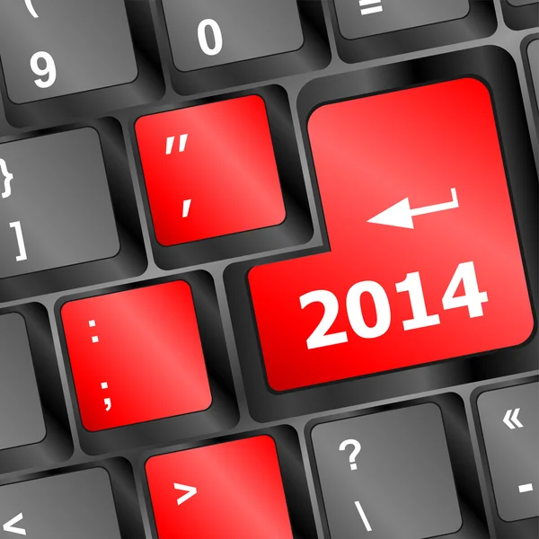 Nouvelle année concept : 2014 touche sur le clavier de l'ordinateur — Photo