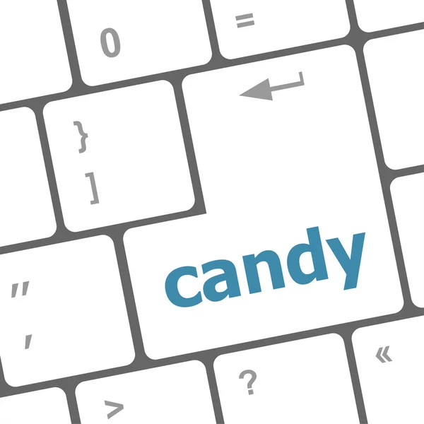 Touche bonbons sur le bouton clavier de l'ordinateur — Photo