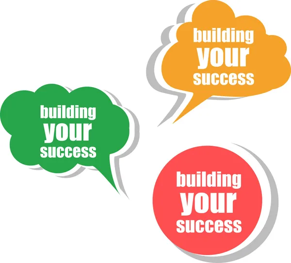 Budování váš úspěch. sada samolepek, štítků, značek. obchodní nápisy, šablonu pro infografika — Stock fotografie