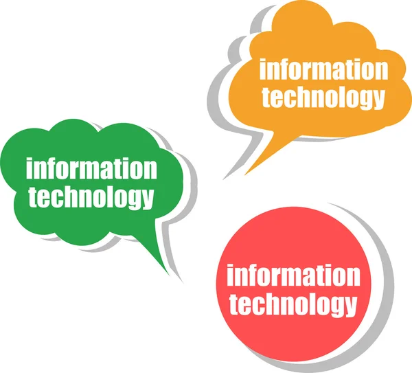 Информационные технологии. Набор наклеек, ярлыков, ярлыков. Бизнес-баннеры, инфографика — стоковое фото