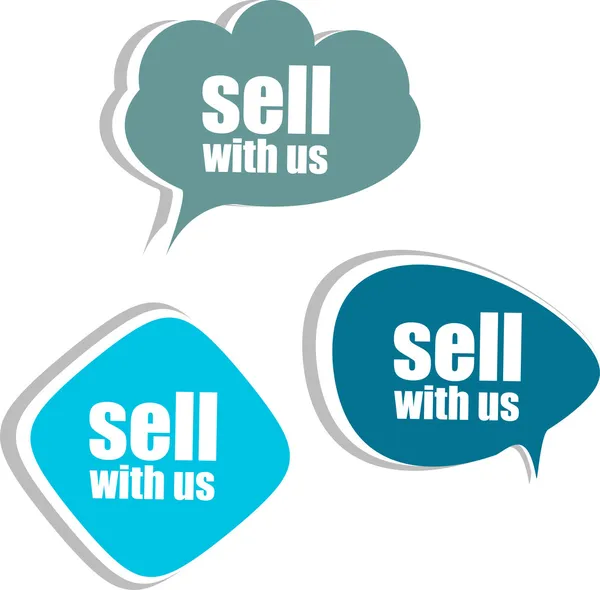 Sell with us. Set of stickers, labels, tags. Business banners, infographics — Stock Photo, Image