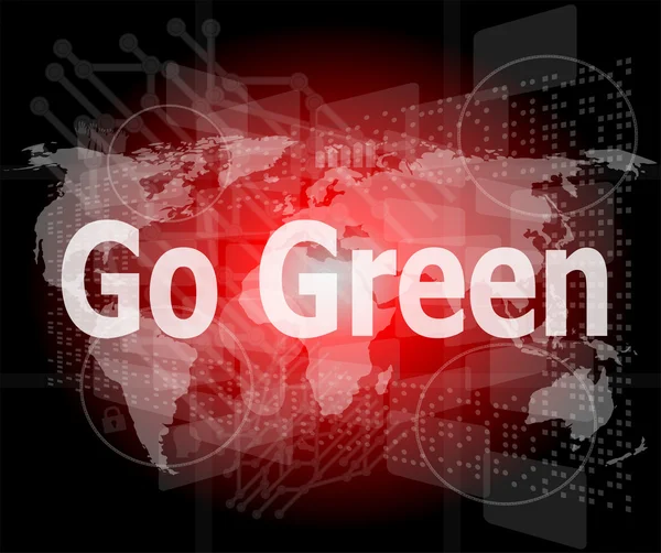 Touchscreen con messaggio - Go Green — Foto Stock