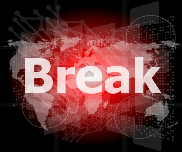 The word break on digital screen, business concept — Stock Photo, Image