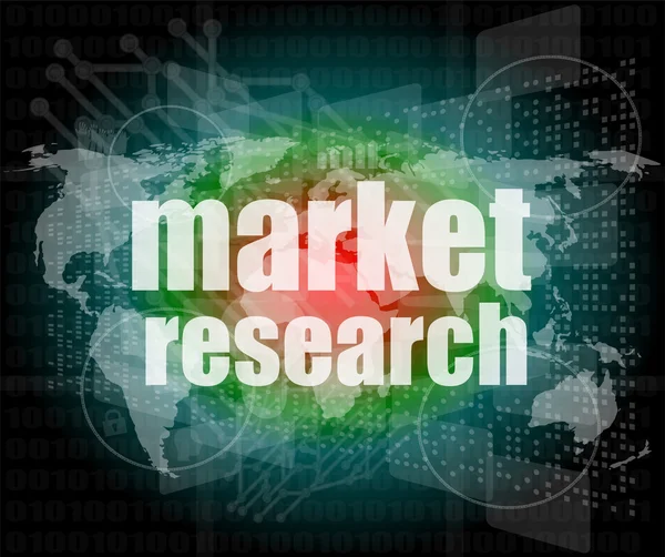 Wort Marktforschung auf digitalem Bildschirm 3d — Stockfoto