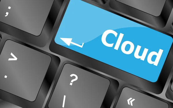 Touche clavier avec bouton cloud computing — Photo