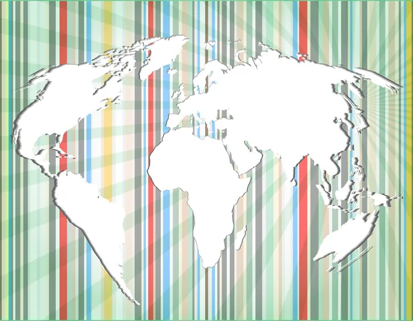 Weltkarte auf einem digitalen Touchscreen — Stockfoto