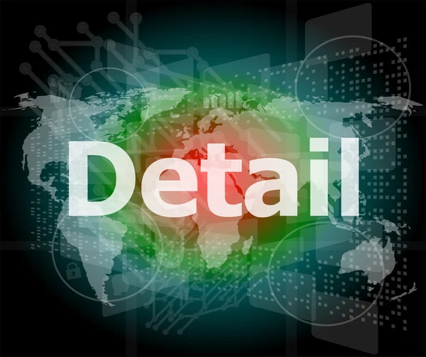 The word detail on digital screen, business concept — Stock Photo, Image